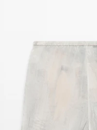 Pantalon droit fluide imprimé
