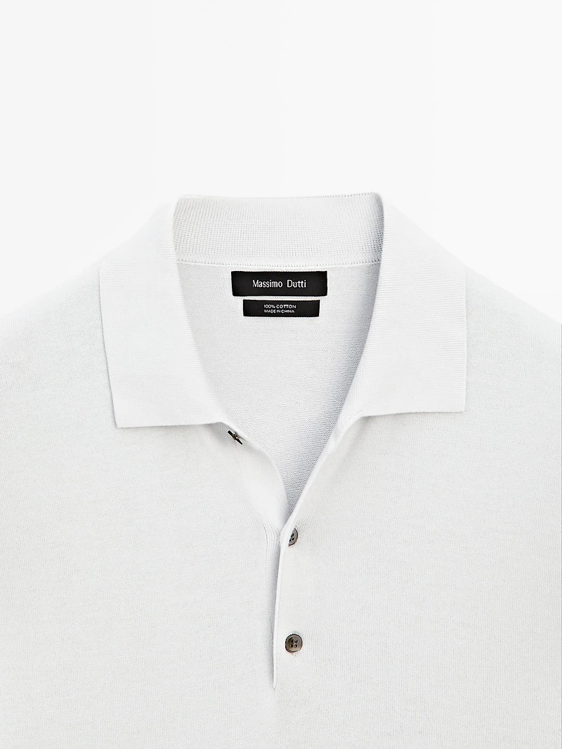 Short sleeve knit polo shirt