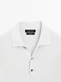 Short sleeve knit polo shirt