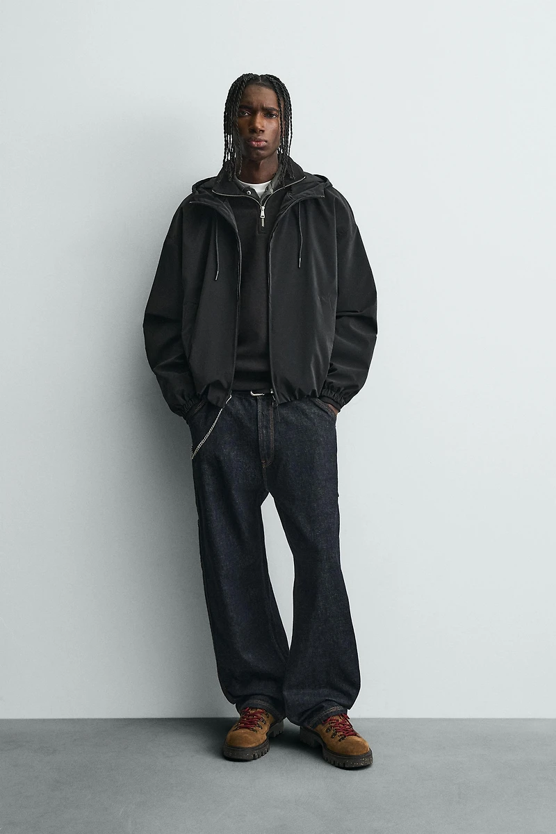 LIGHTWEIGHT HOODED TECHNICAL JACKET