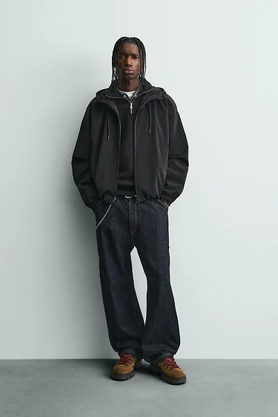 LIGHTWEIGHT HOODED TECHNICAL JACKET