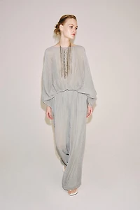SEMI-SHEER PALAZZO PANTS