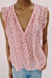 BLOUSE IMPRIMÉE À POIS