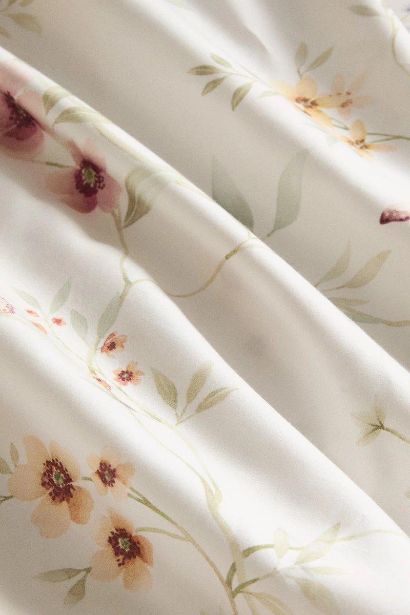 HOUSSE DE COUETTE SATIN IMPRIMÉ FLEUR