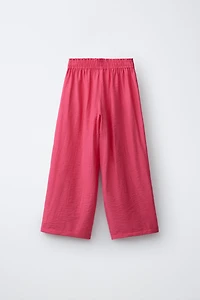 PANTALON À JAMBES LARGES EFFET FROISSÉ