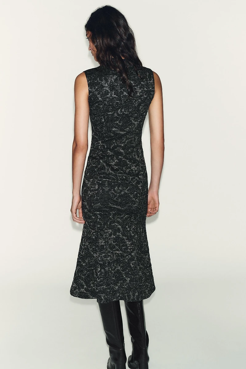 METALLIC THREAD JACQUARD DRESS