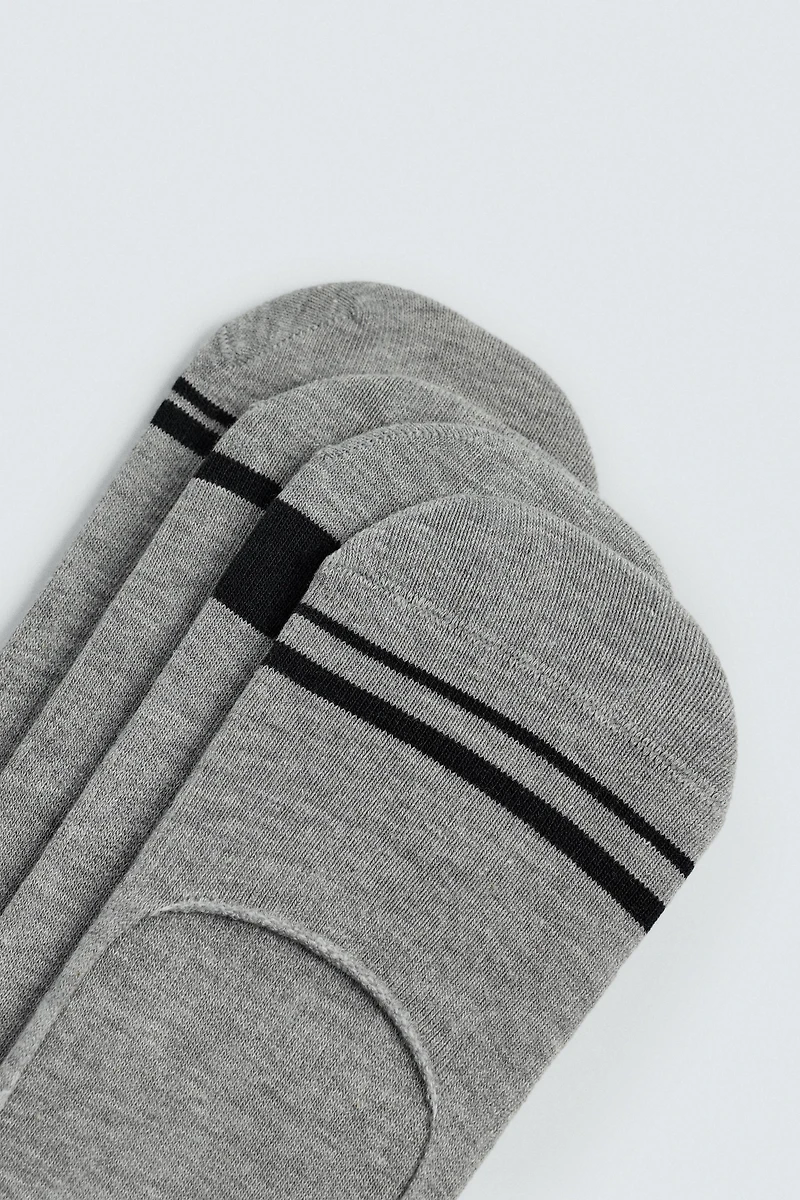 PACK OF 4 STRIPED INVISIBLE SOCKS