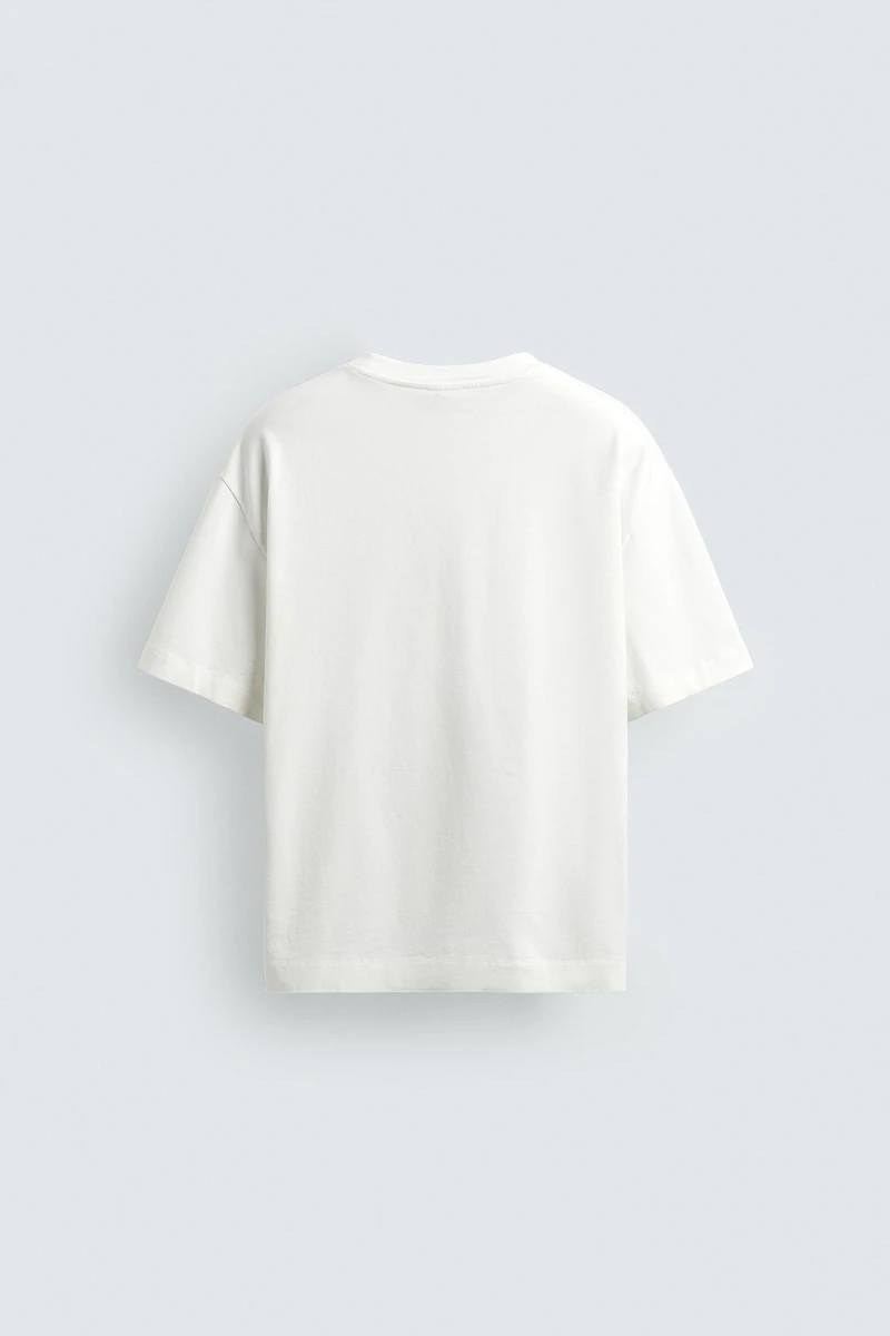 EMBROIDERED & PRINTED TEXT T-SHIRT