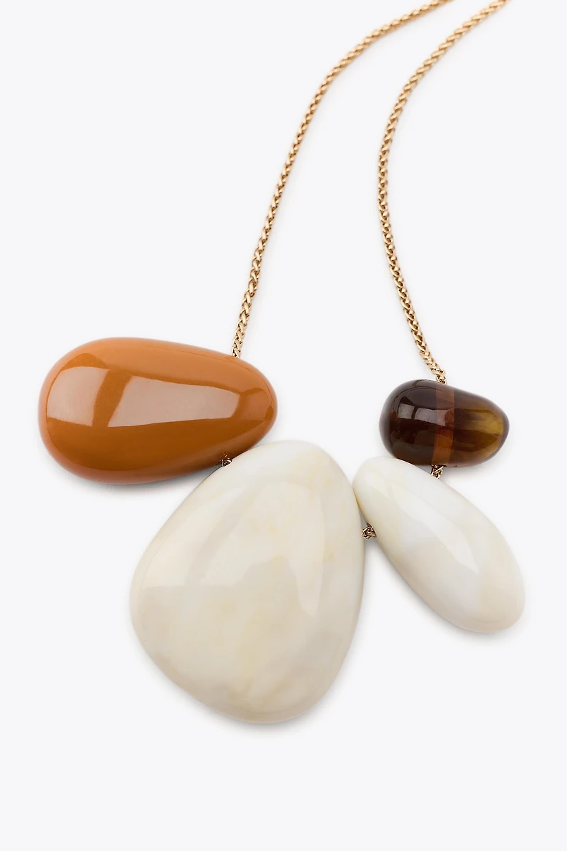 RESIN STONE CHAIN NECKLACE