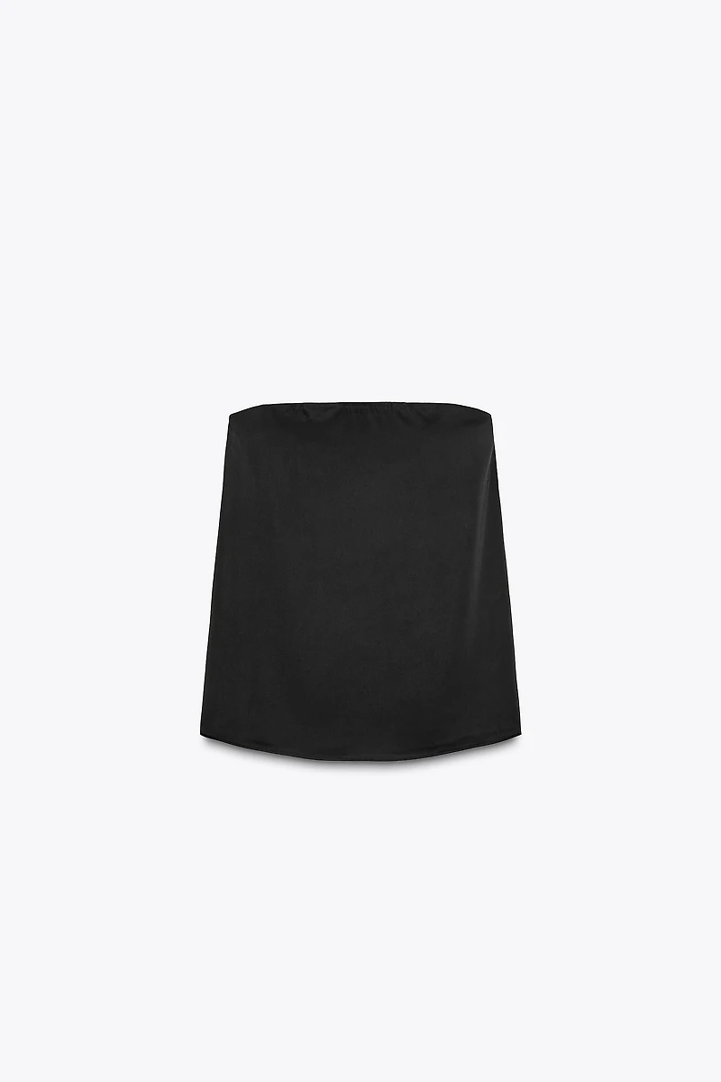 STRAPLESS SATIN EFFECT TOP