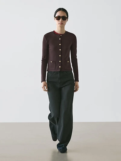 Cardigan with gold buttons