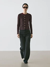 Cardigan with gold buttons