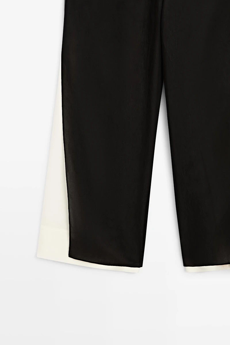 Flowing wide-leg pants with darts - co-ord