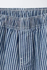 STRIPED BALLOON DENIM PANTS