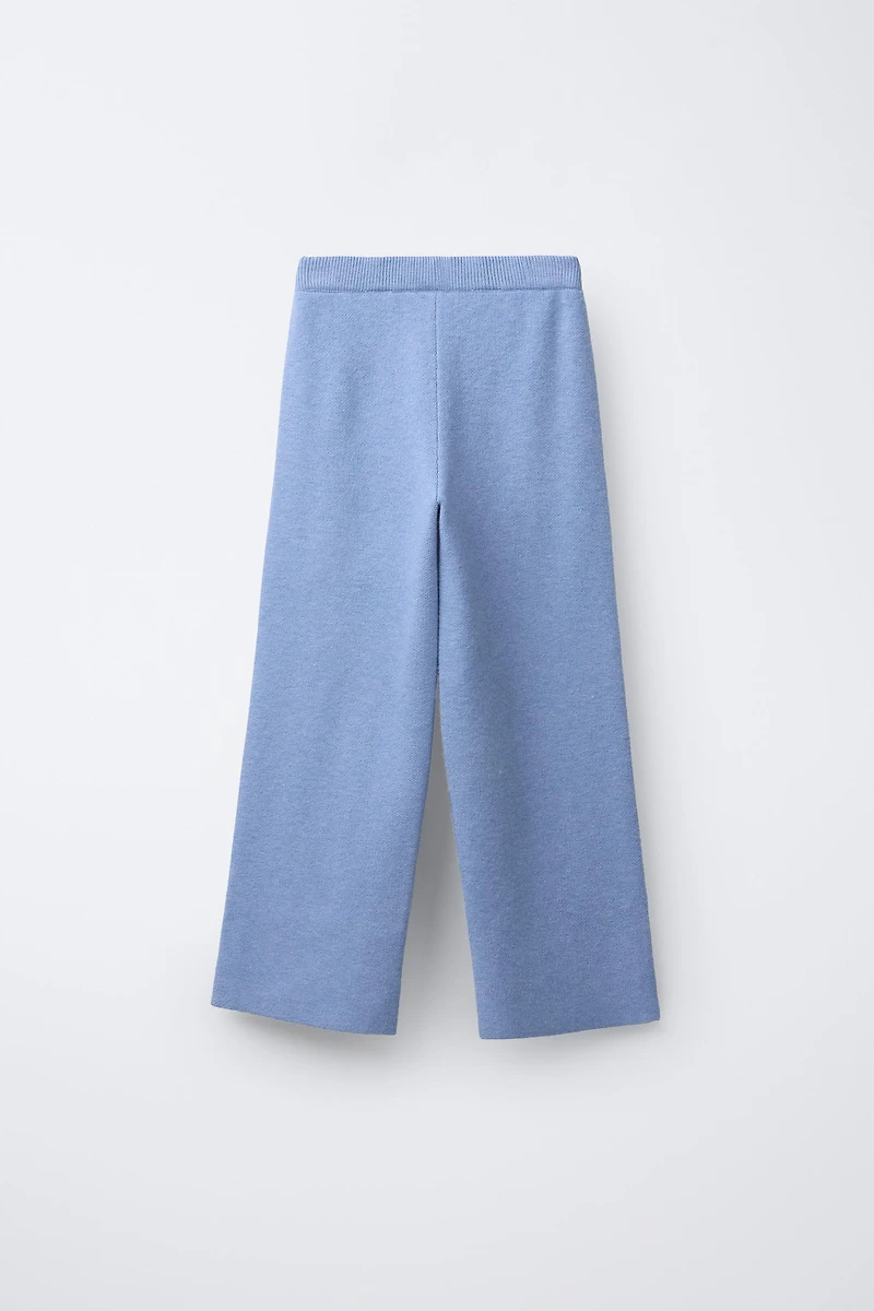 PANTALON EN MAILLE À JAMBES LARGES
