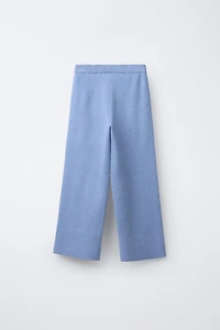 PANTALON EN MAILLE À JAMBES LARGES