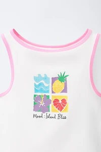 PRINTED SLEEVELESS TOP