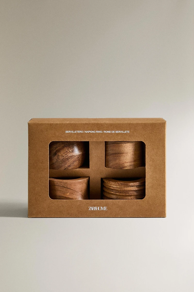 WOODEN NAPKIN HOLDER PACK (PACK OF 4)