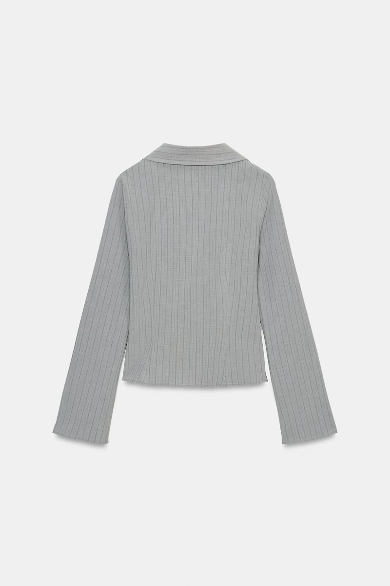 STRIPED TIE-DETAIL SHIRT