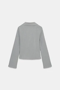 STRIPED TIE-DETAIL SHIRT
