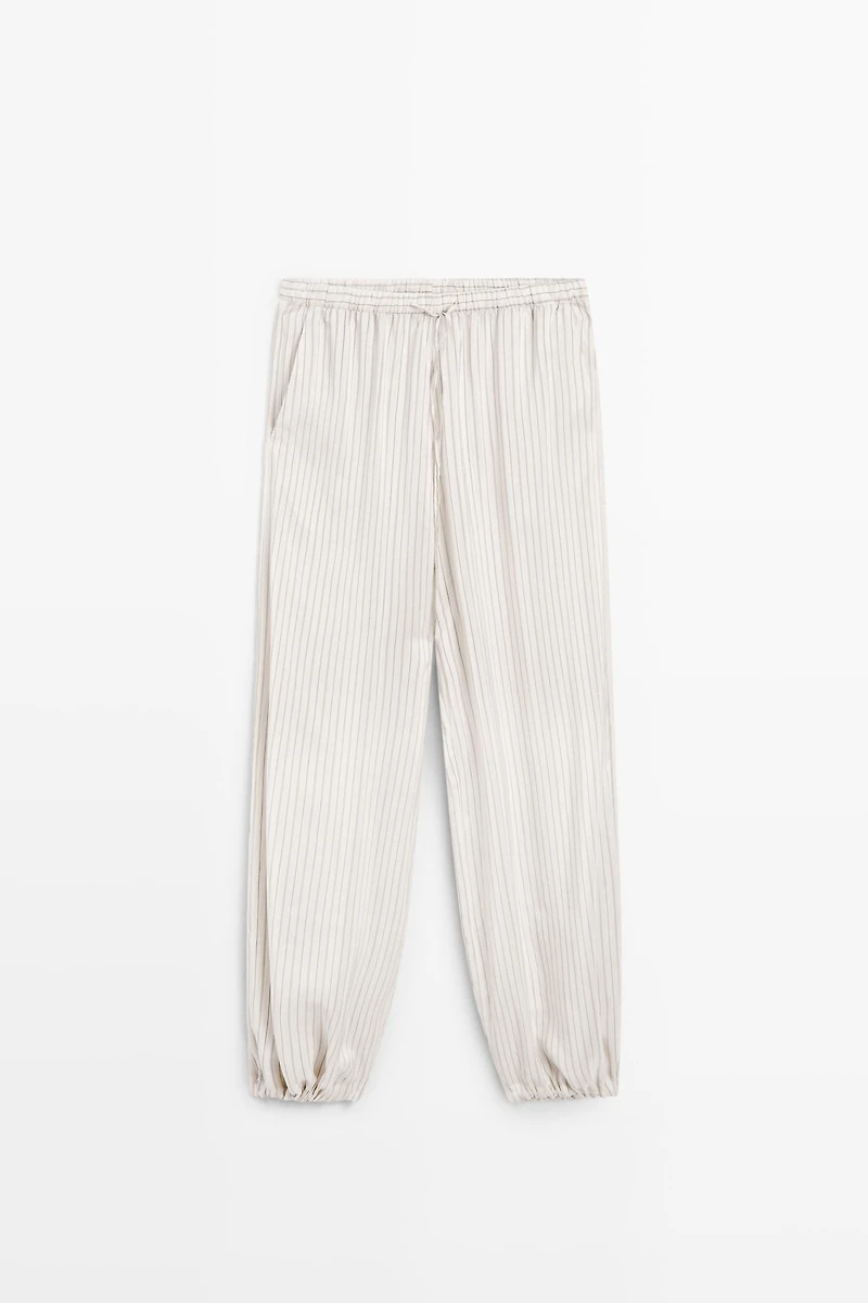 Striped flowing drop crotch pants - STUDIO