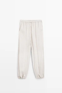 Striped flowing drop crotch pants - STUDIO