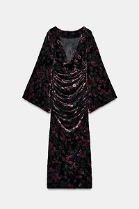 DRAPED VELVET DRESS