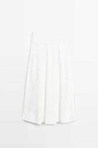 Midi skirt with yoke and pleated detail
