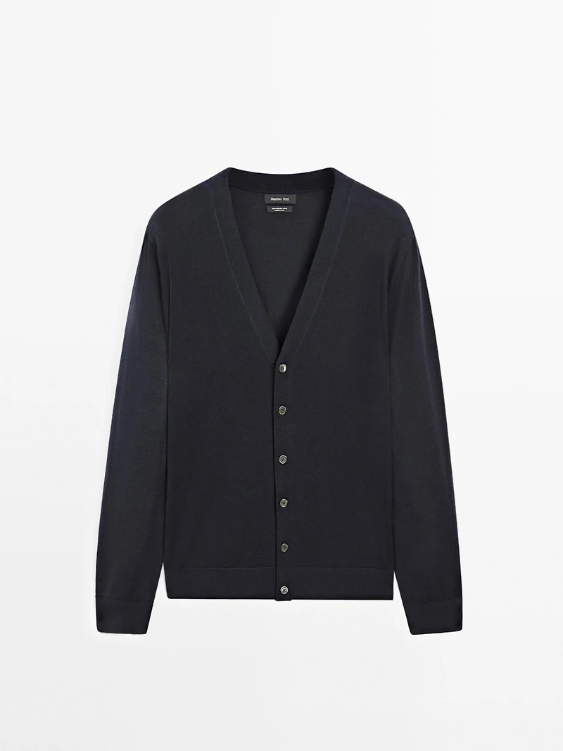 100% merino wool knit cardigan