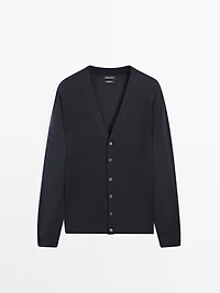 100% merino wool knit cardigan