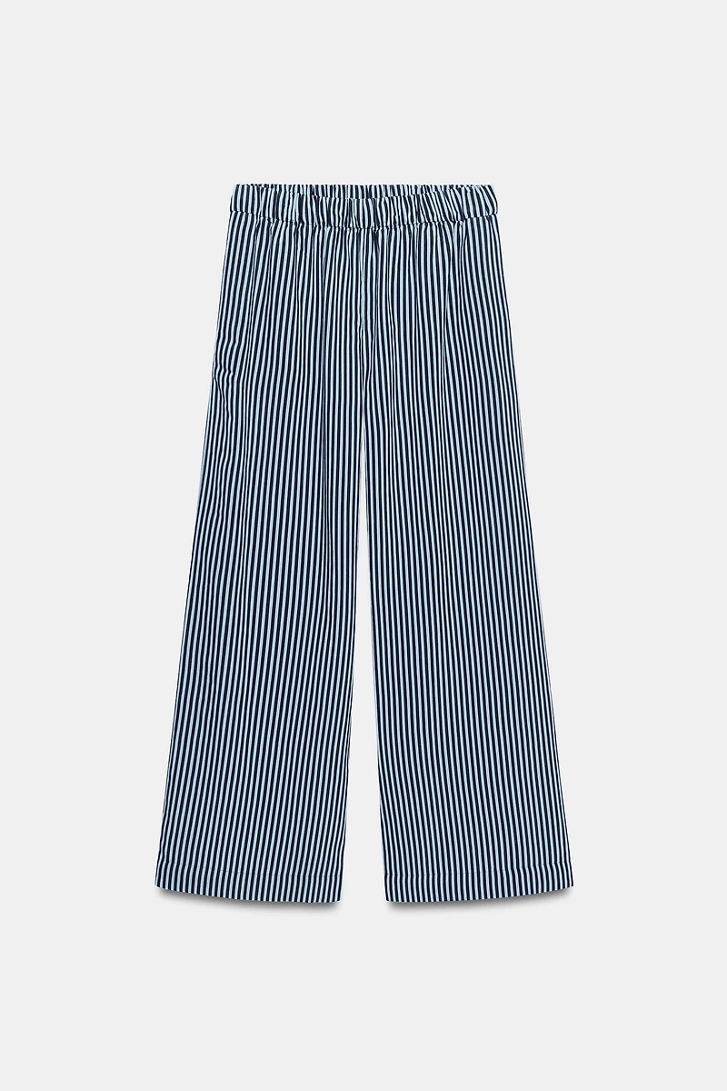 PANTALON À JAMBES LARGES RAYURES ZW COLLECTION