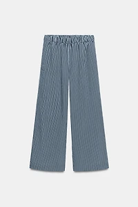 PANTALON À JAMBES LARGES RAYURES ZW COLLECTION
