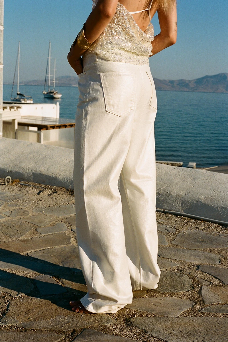 Z1975 PEARLESCENT BELTED JEANS