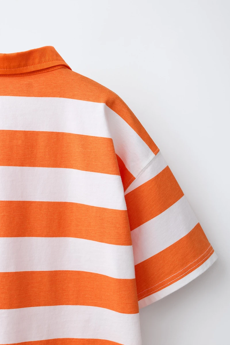 POLO RAYURES BRODERIE
