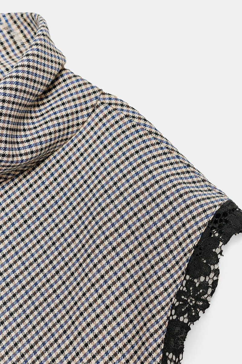 HOUNDSTOOTH LACE TOP