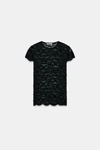 SHORT SLEEVE LACE T-SHIRT