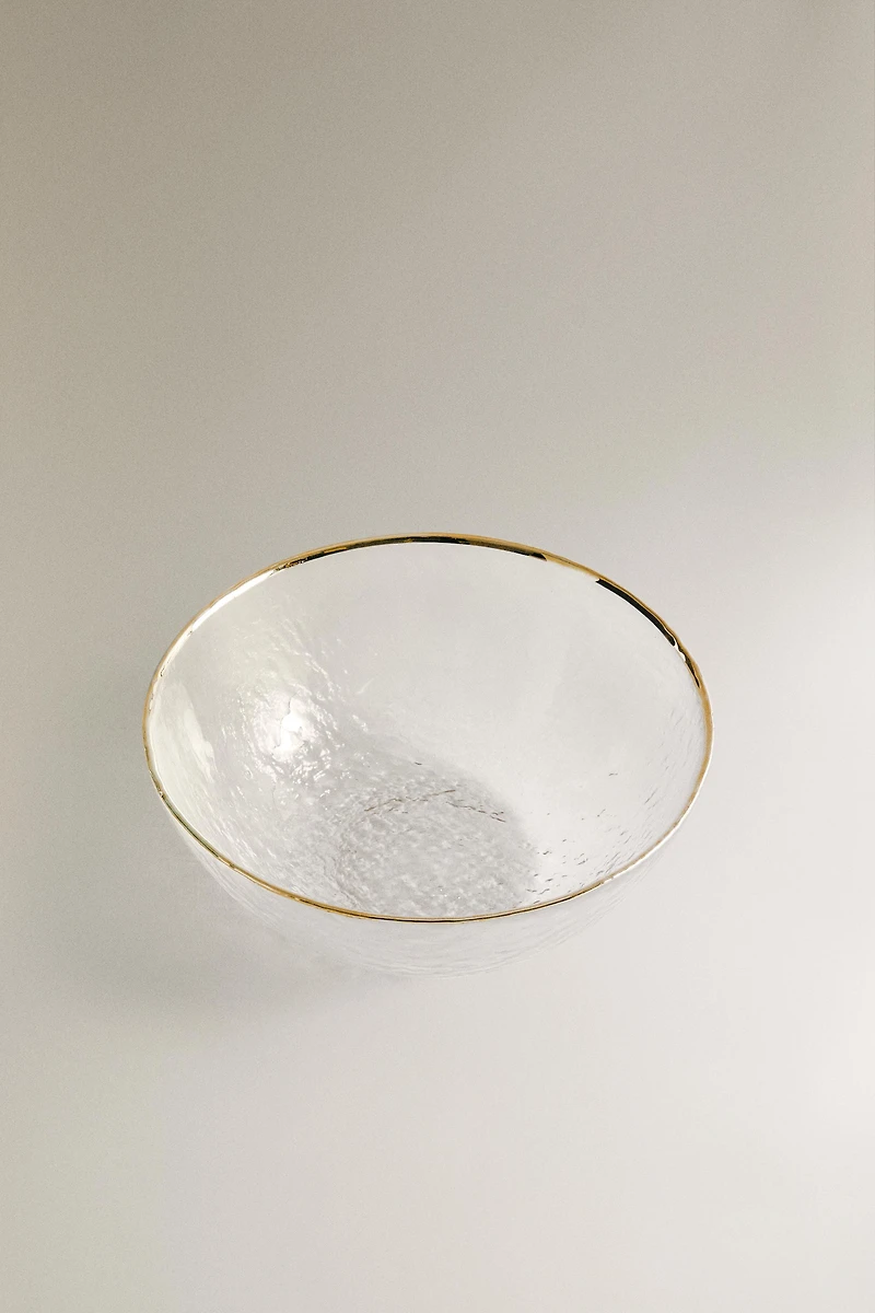 BOL EN VERRE RELIEF FILET DORÉ