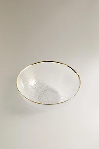 BOL EN VERRE RELIEF FILET DORÉ