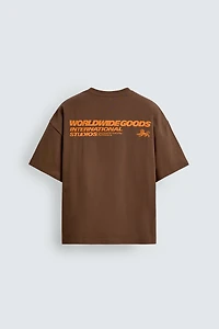 CONTRASTING TEXT PRINT T-SHIRT