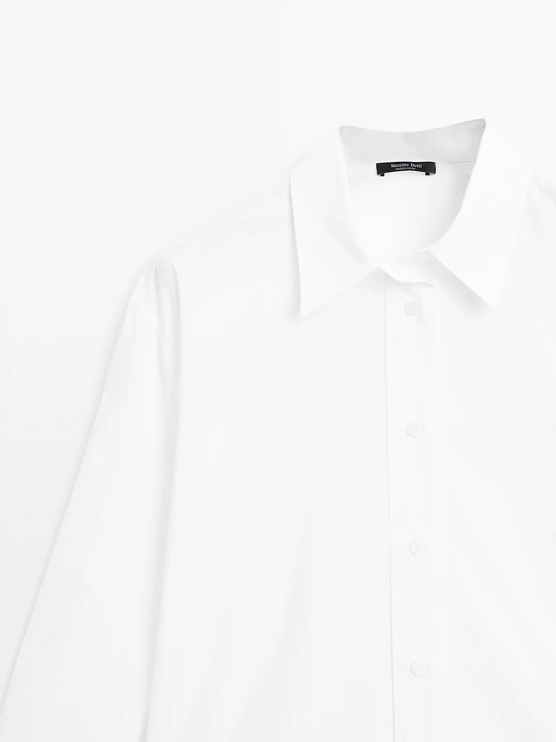 Chemisier long popeline 100 % coton