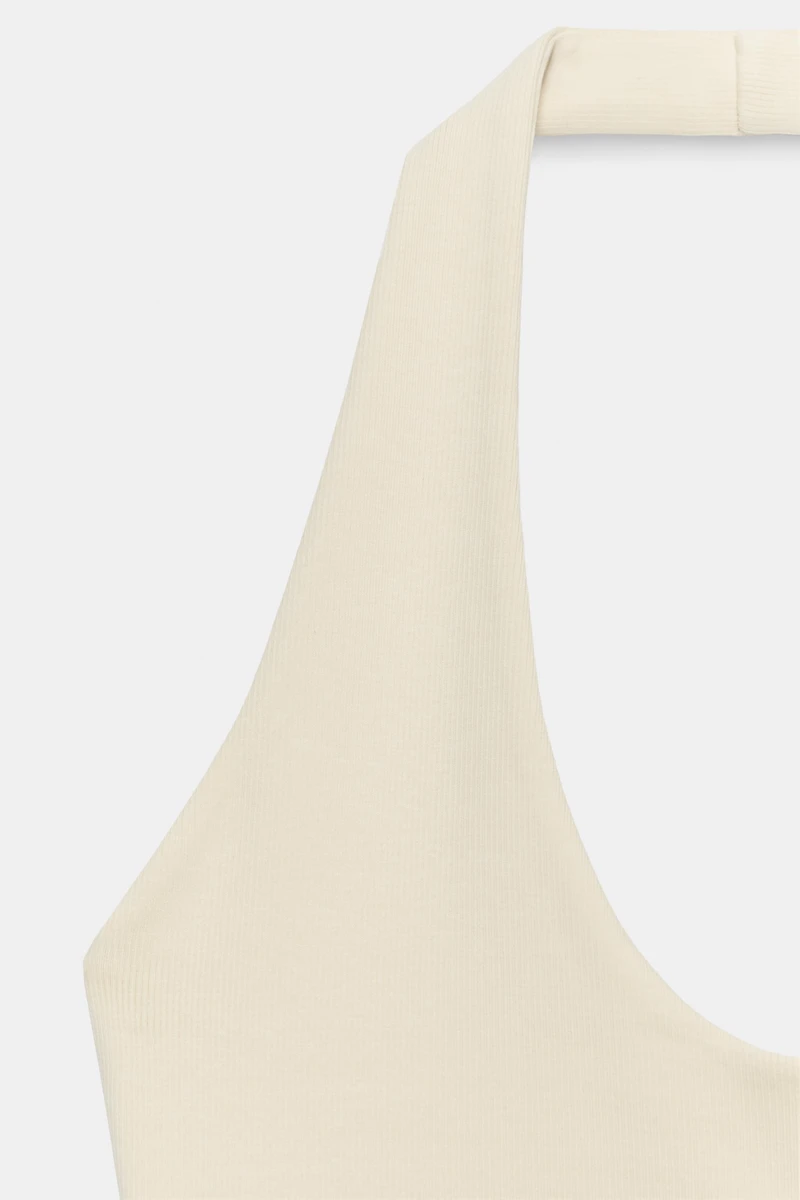 ROUNDED HEM HALTER TOP