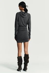 HOODIE KNIT MINI DRESS