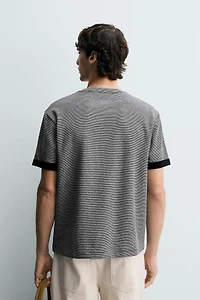 T-SHIRT JACQUARD RAYURES CONTRASTE