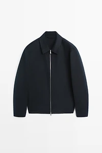 Wool blend zip-up jacket