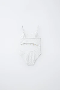 MAILLOT DE BAIN CROCHET CUT OUT COQUILLAGES 6-14 ANS