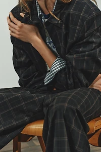 PLAID BLAZER WITH SHOULDER PADS
