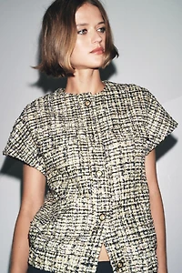 TEXTURED BUTTON VEST ZW COLLECTION