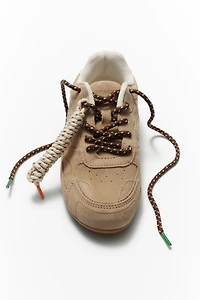 LEATHER LACE-UP SNEAKERS