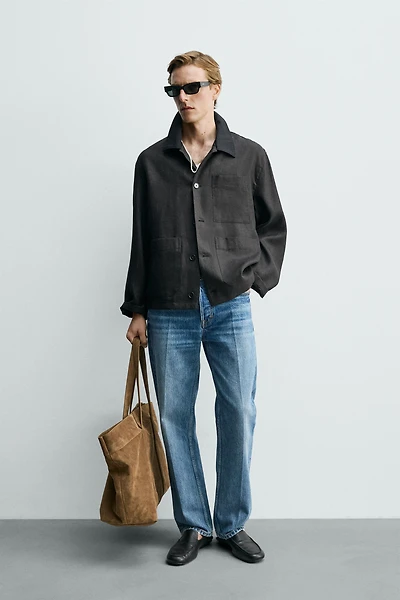 SURCHEMISE RELAXED FIT LIN ET COTON