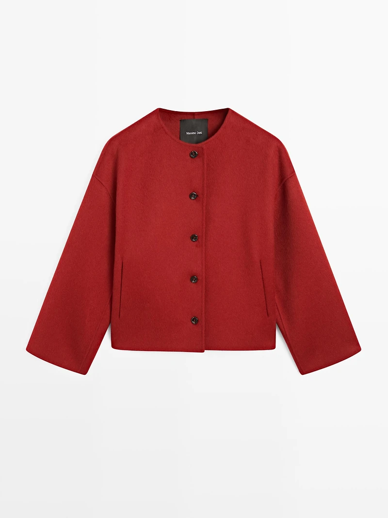 Veste coutures en laine mélangée